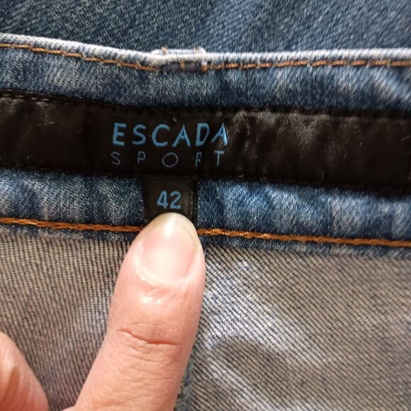 VTG Escada Sport Mid Rise Stretch Jeans Size 42 Medium Wash Designer Denim - Picture 3 of 6